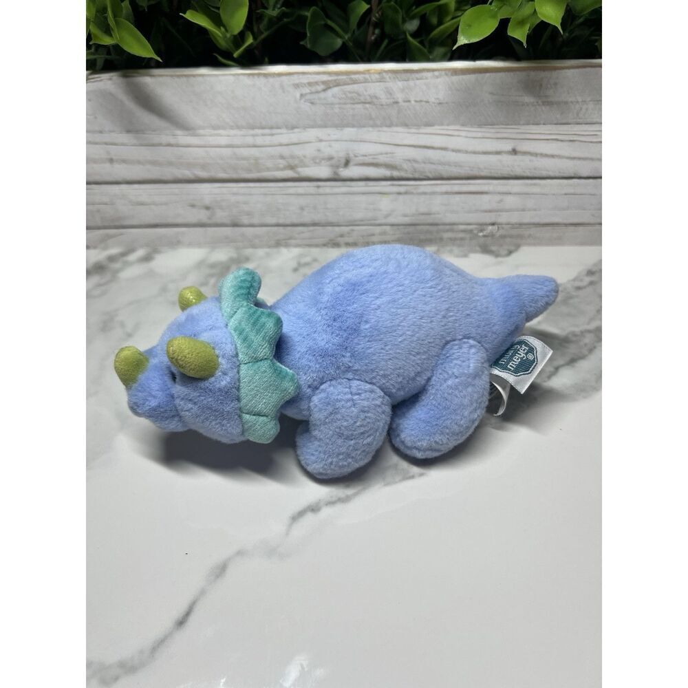 Mary Meyer Stuffed Animal Soft Toy, Little‎ Fossil, Blue Triceratops